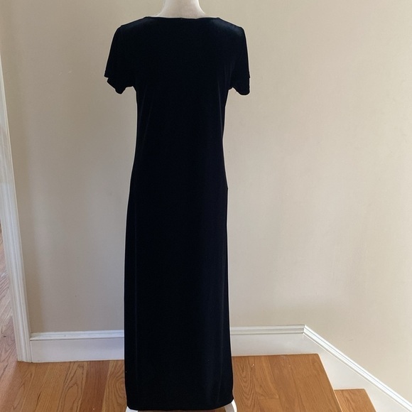 Oleg Cassini Black Velvet Maxi Dress - Picture 5 of 6